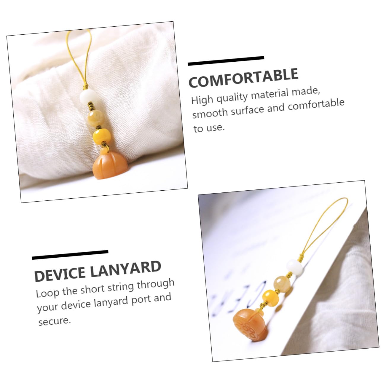 SHINEOFI Colgante de Jade de Vaina de Cuerda Decorativa para Teléfono y Accesorios para Claves Disks y Elegante para Jade