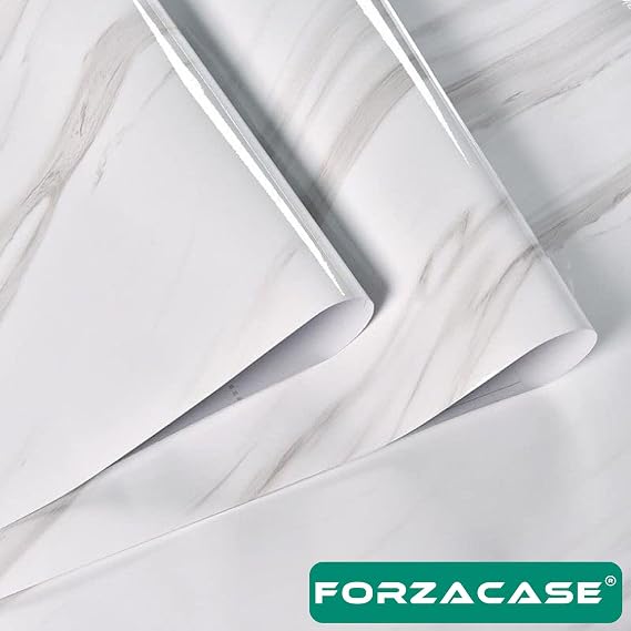 Mermer Desenli Beyaz Folyo Kaplama 5 Metre Tezgah Dolap Mutfak Kağıdı Yapışkanlı - FC736