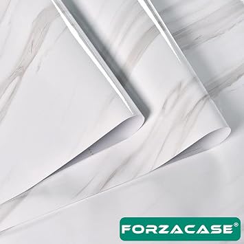 Mermer Desenli Beyaz Folyo Kaplama 5 Metre Tezgah Dolap Mutfak Kağıdı Yapışkanlı - FC736