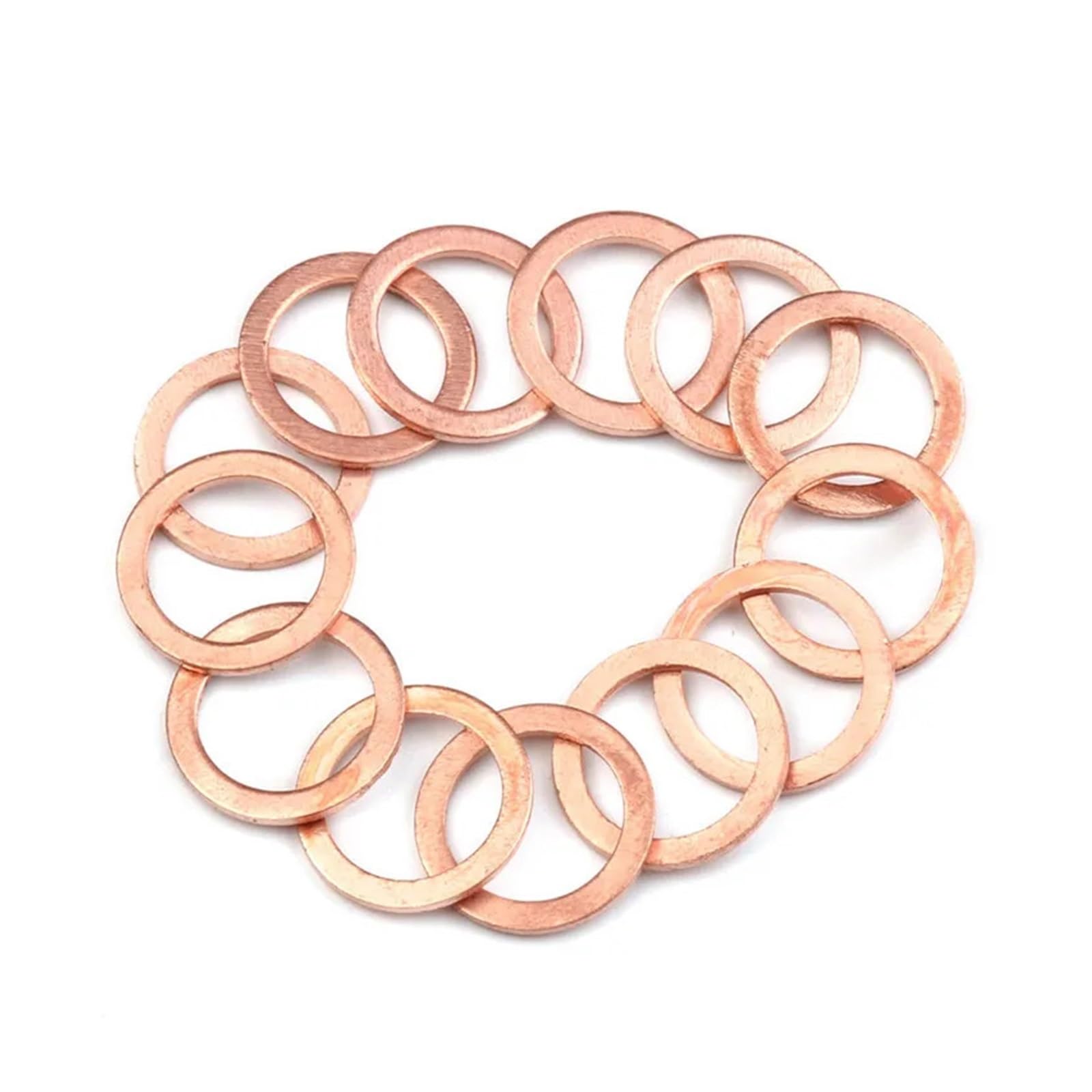 Podkładki, 50 szt. podkładek miedzianych z płaskim pierścieniem uszczelniającym, dystansowych, elementów złącznych(M8X14X1mm)