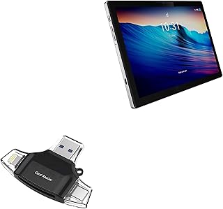 BoxWave Smart Gadget Compatible with BYYBUO SmartPad T10 (10.1") - AllReader SD Card Reader, microSD Card Reader SD Compact USB - Jet Black