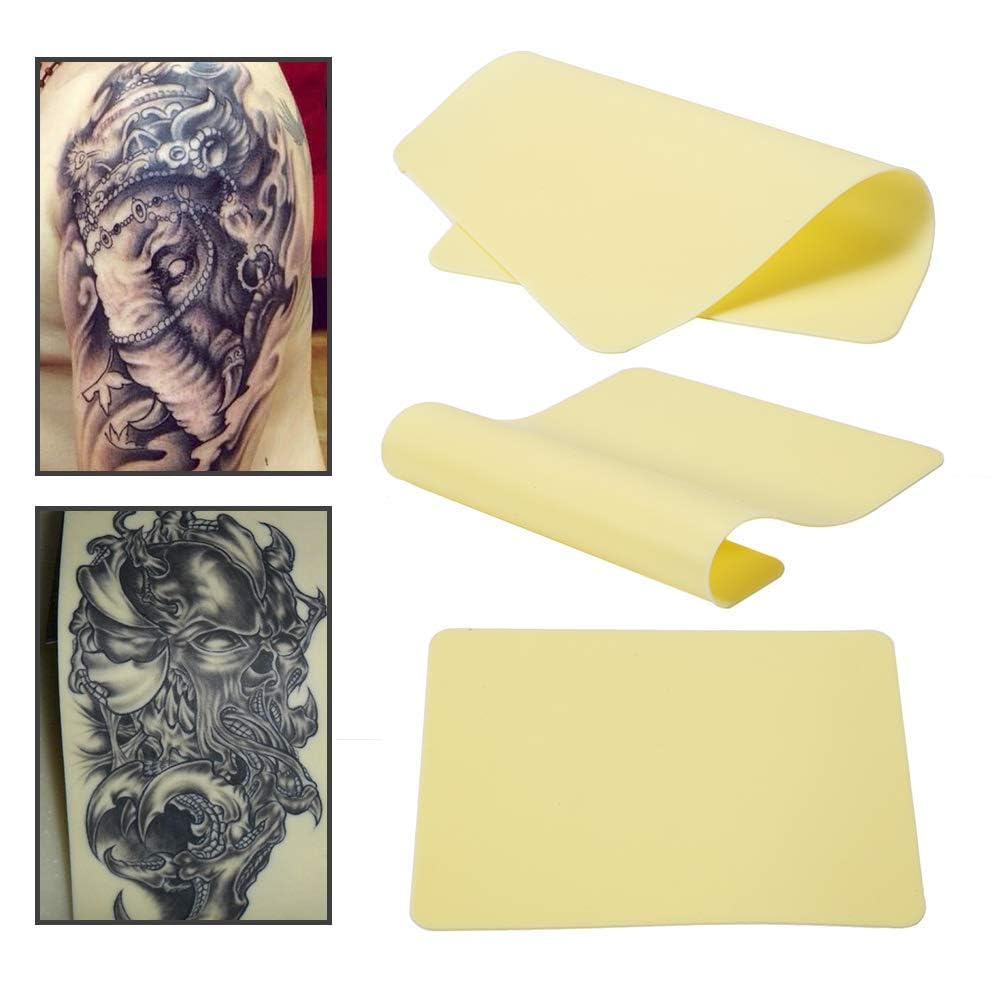 20 unidades de papel de transferencia de tatuajes y 10 unidades de silicona para piel sintetica tatuaje, accesorios para transferir y practicar diseños de tatuajes