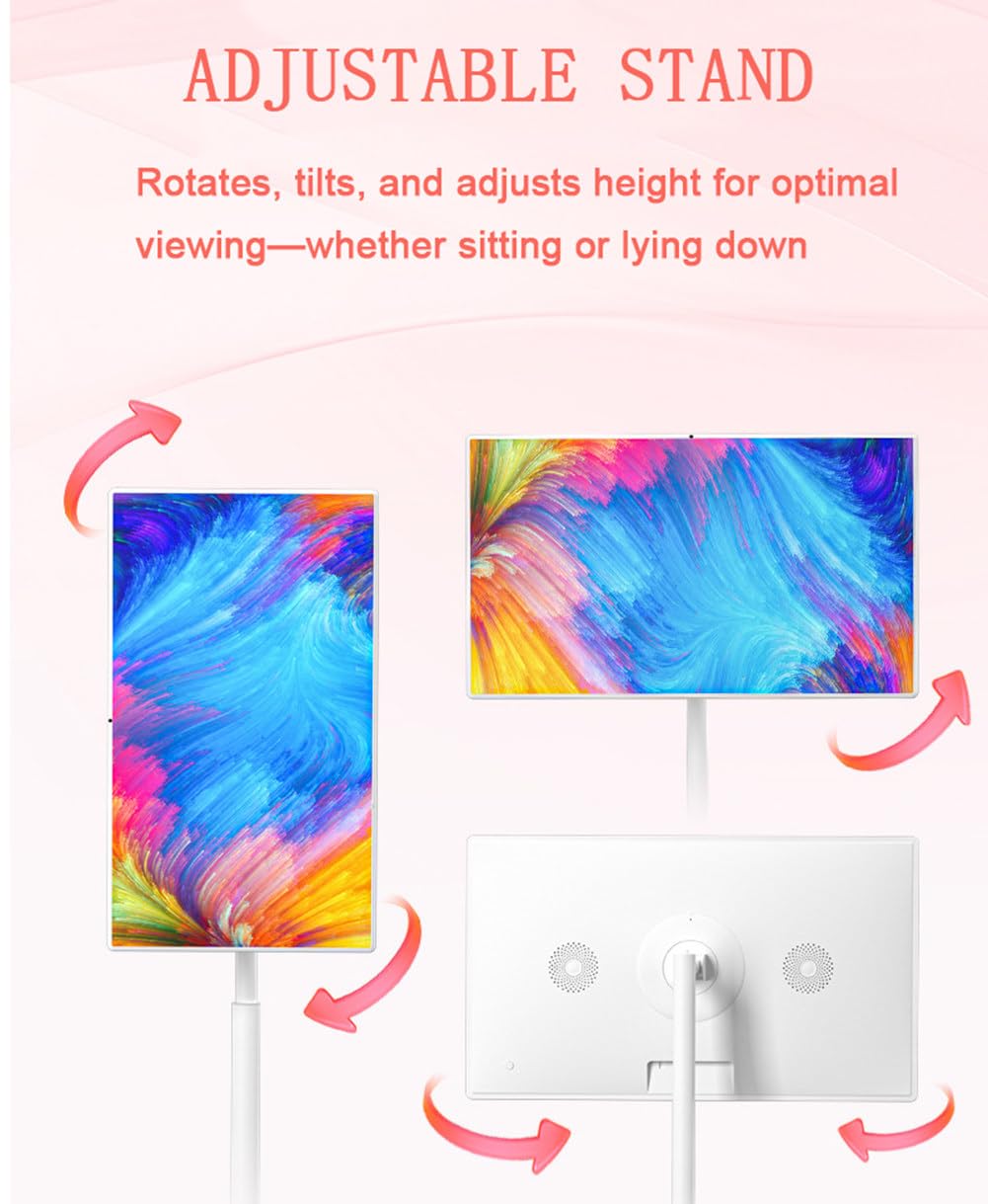 Téléviseur portable rechargeable avec support rotatif et projection sans fil, idéal pour la maison, le bureau, l'école et l'extérieur