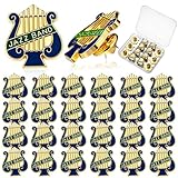 Whimsibelle 24 Pcs Jazz Band Music Lyre Lapel Pins Bulk - 1 Inch Musical Enamel Pins Graduation 2026 Award Gifts for School Students
