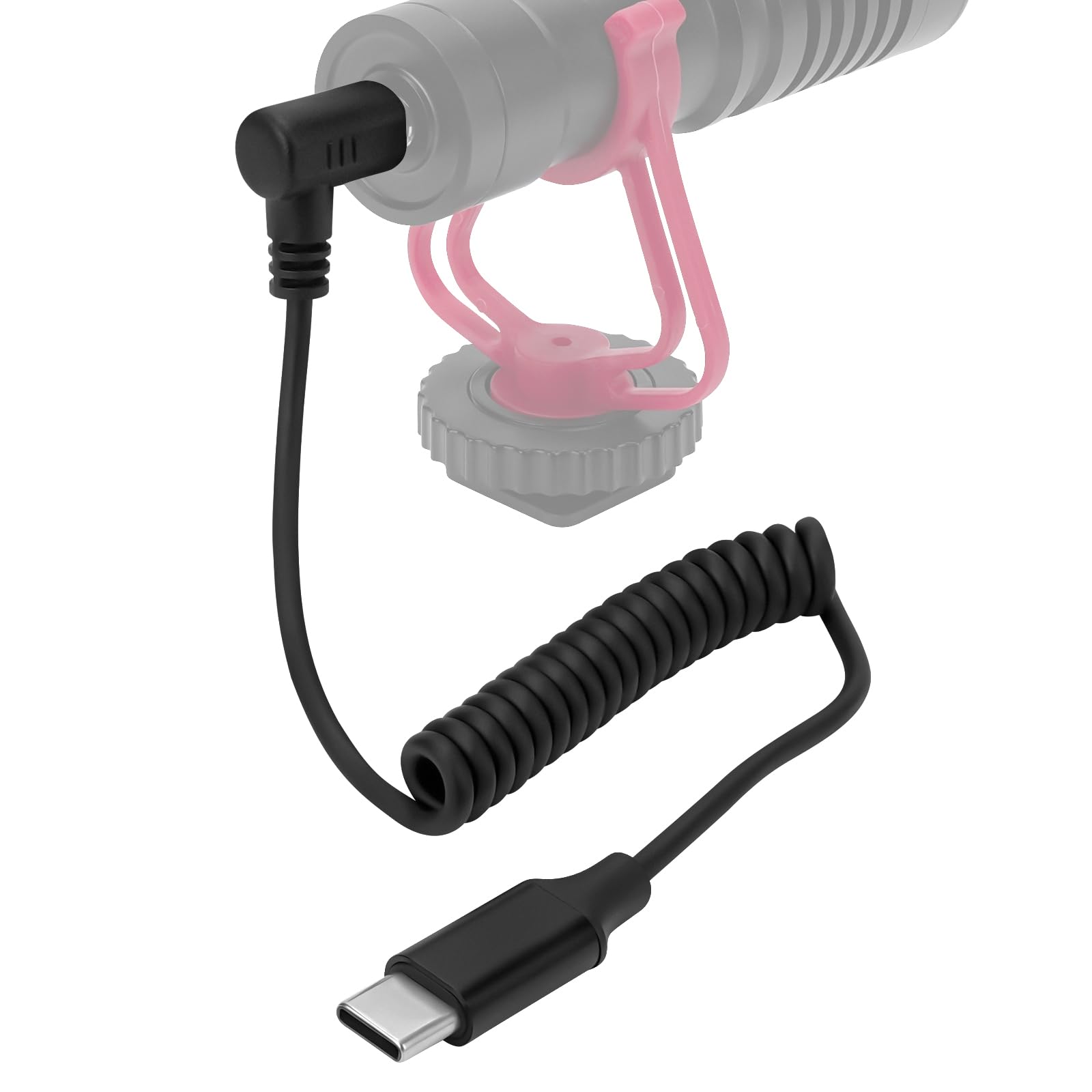 GEEKRIA for Creators USB C to 3.5mm TRS Microphone Coiled Cable 20 inch / 50 CM, Compatible with Rode VideoMicro