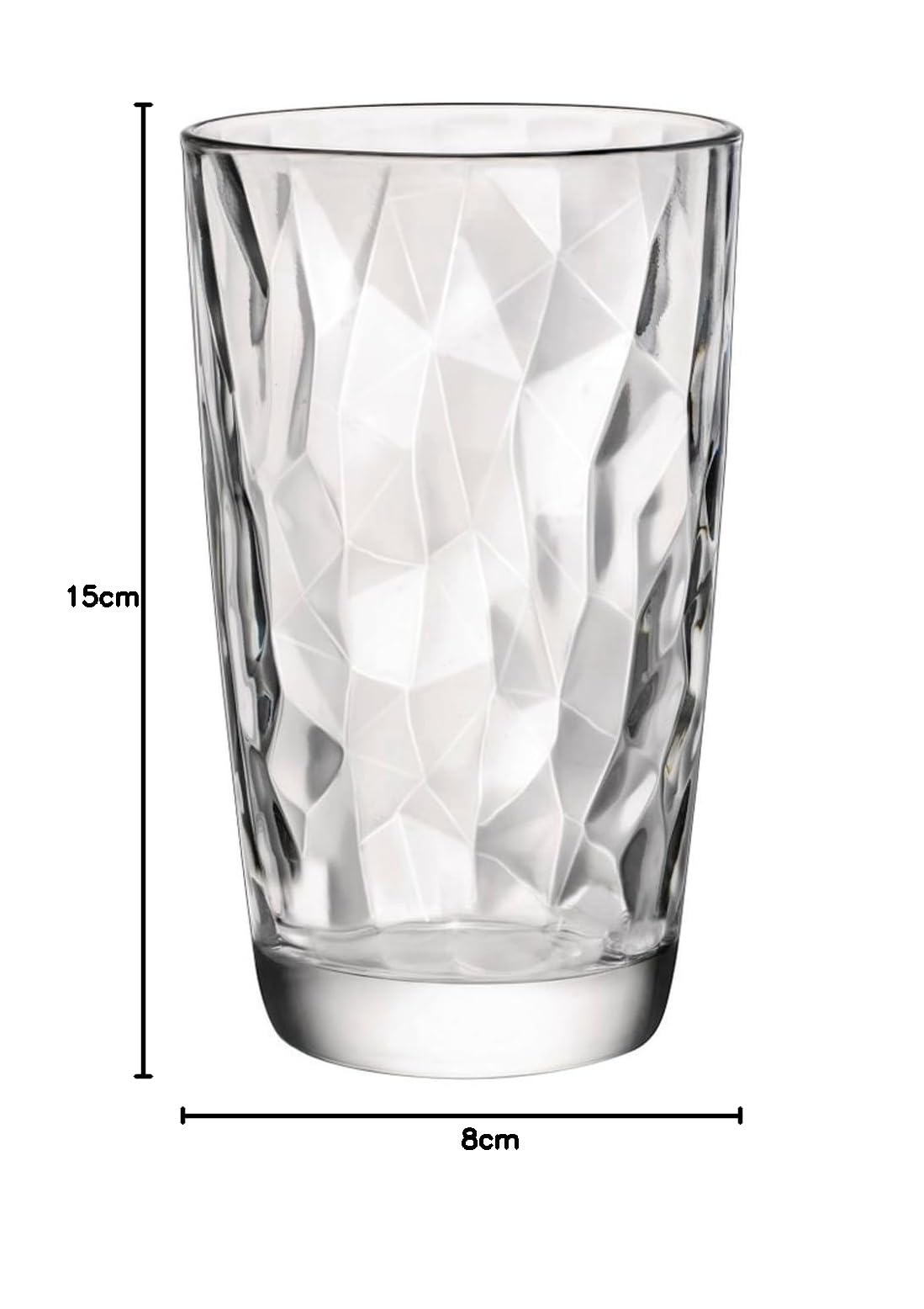 Bormioli Rocco Diamond Cooler - Set di 6 Bicchieri in Vetro Trasparente da 47 cl