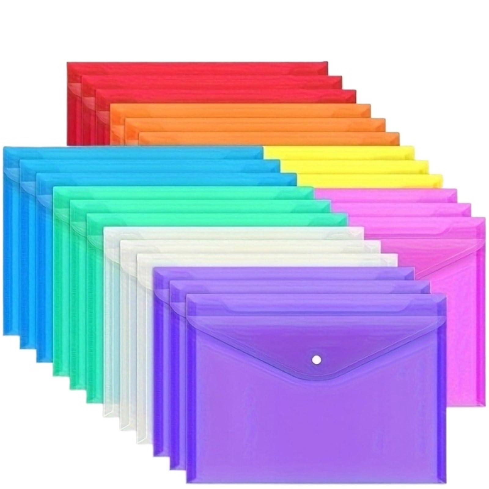 8/20-teiliger Ordner mit Druckknopfverschluss, in zufälligen Farben, Papier im A4-Format – geeignet for Zuhause und Büros(20pcs random)