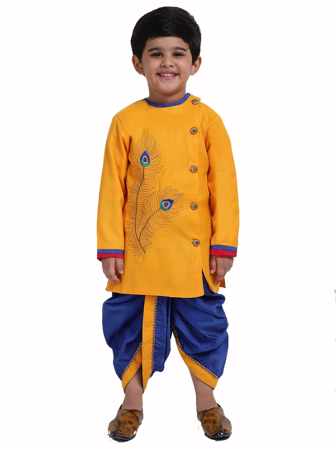 AHHAAAA Kids Ethnic Cotton Kurta and Dhoti Pant Set for Boys