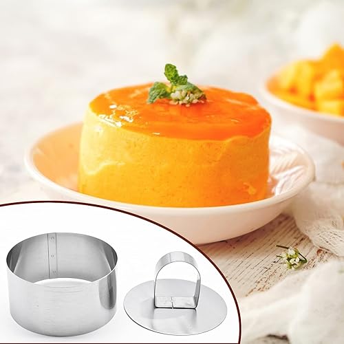 Miniatura 6 de Molde redondo de 6 piezas para anillos de pastel, molde de mousse de acero inoxidable de 3 pulgadas, molde para mini panqueques de pastelería y