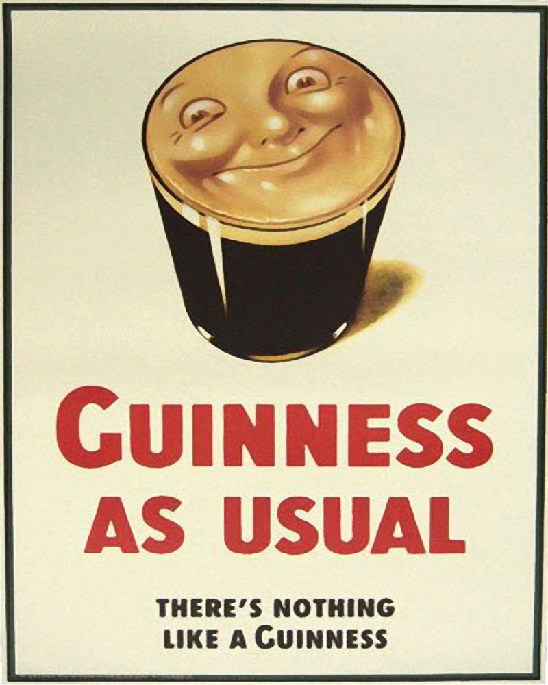 Chill Black Guinness As Usual Sign Metal Wall Sign 6X8 Inches Plaque Vintage Retro Poster Art Picture Print