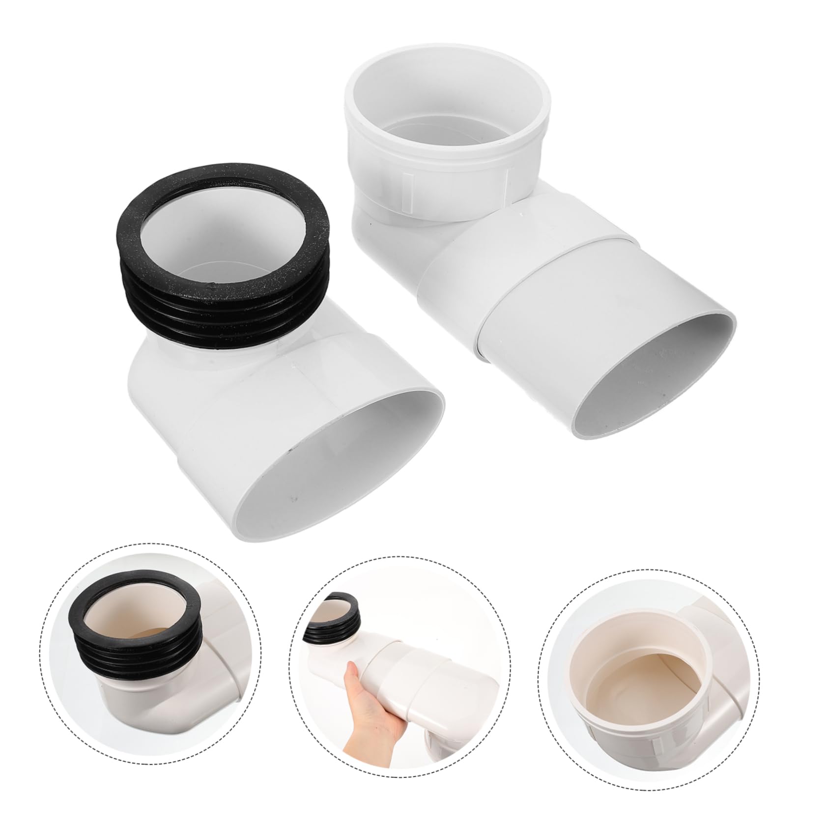 SHINEOFI Manicotto di Collegamento Wc in Pvc Resistente a Usura Spostamento Massimo 10cm, Set per Uso Residenziale e Commerciale