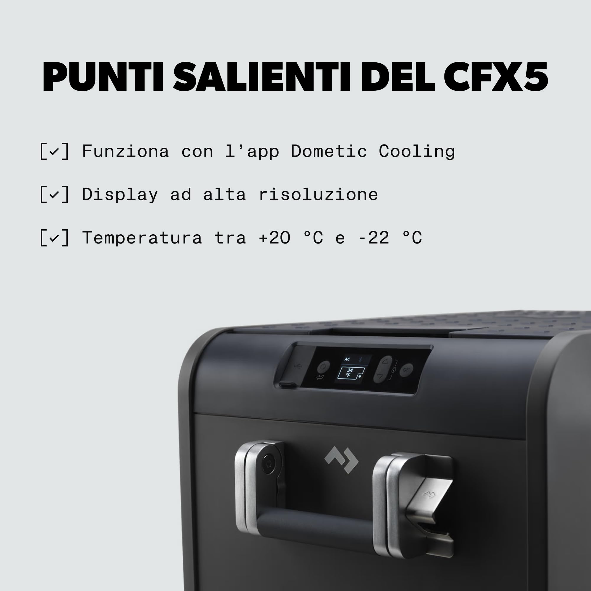 Dometic CFX5 35 - Frigorifero Portatile a Compressore 35L - Mini Frigo Portatile per Auto, Camper - 12V/240V - Frigo Termo Elettrico, Freezer Piccolo