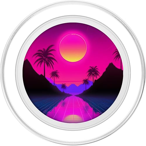 Miniatura 2 de Retrowave 80s Synthwave Vaporwave PopSockets MagSafe PopGrip for iPhone