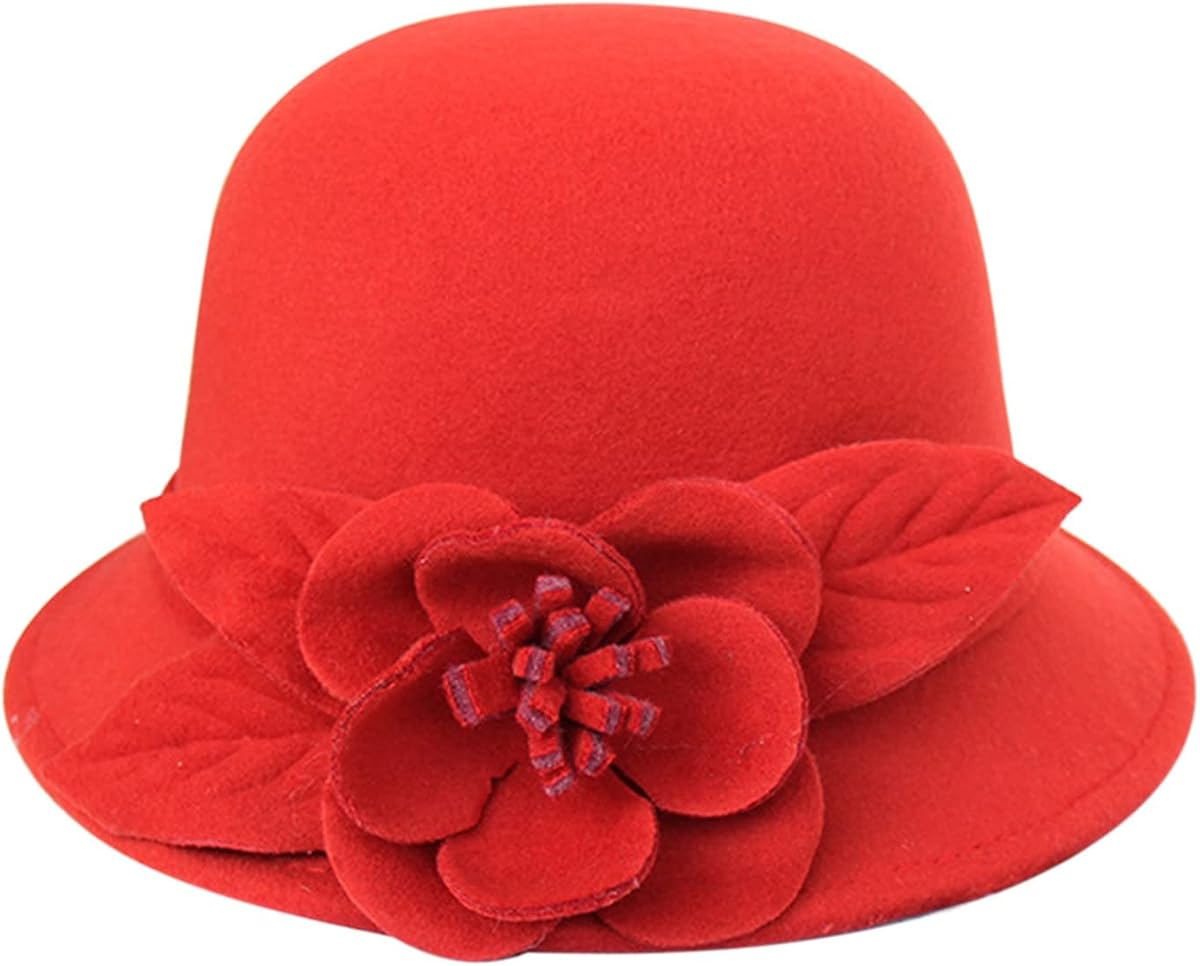 Sombreros Fedora para mujer Sombrero de cubo de fieltro de lana vintage Fedoras de invierno Fascinadores de iglesia