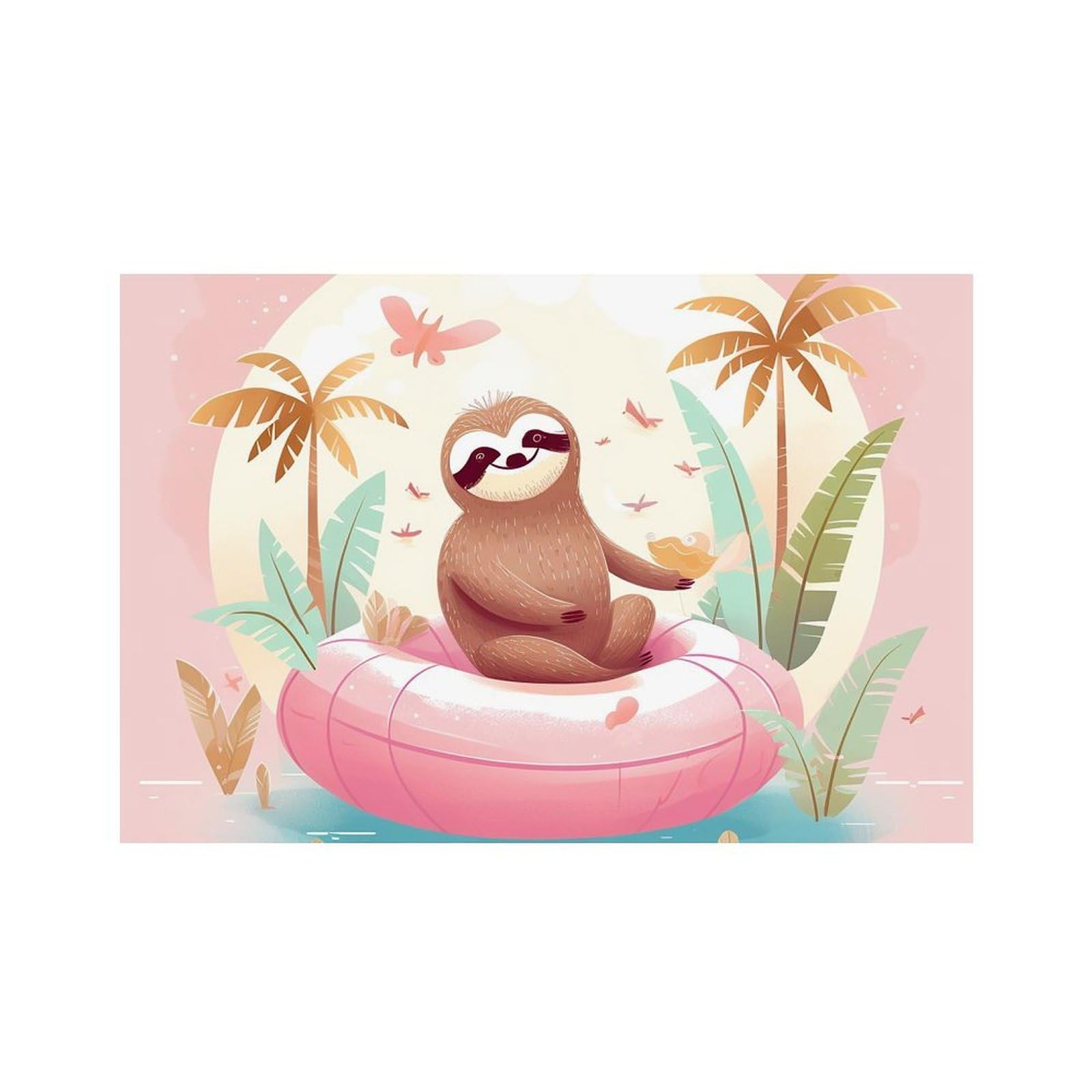 Sloth Flamingo Place Mat for Restaurant, Portable Table Mat for Kitchen, Anti-Slip Placemats for Home, Fashionable Place Mats for Wedding, Party, Hotels, Apartments 30x45cm
