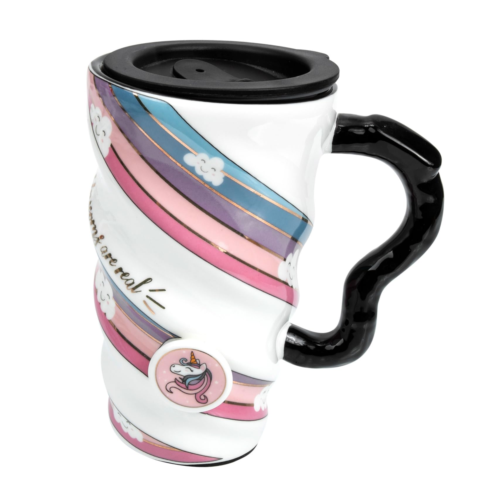 Alipis Tazza da Caffè con Coperchio Divertente Design in Ceramica per Ragazzi E Ragazze Tazza da Tè Riutilizzabile Stili multipli