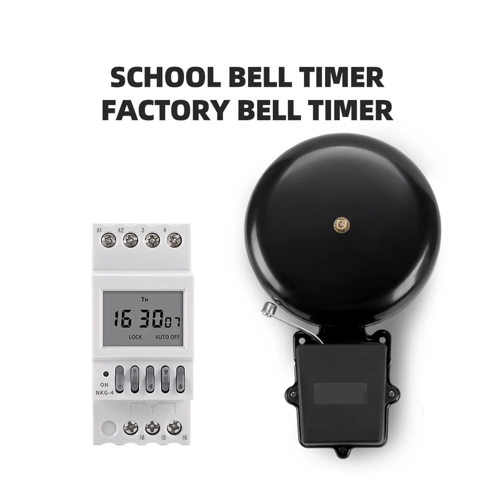 Temporizador de riel DIN de 6 Pulgadas, Temporizador de Timbre automático, Interruptor de Tiempo, Timbre de 220 V, 40 Grupos/día