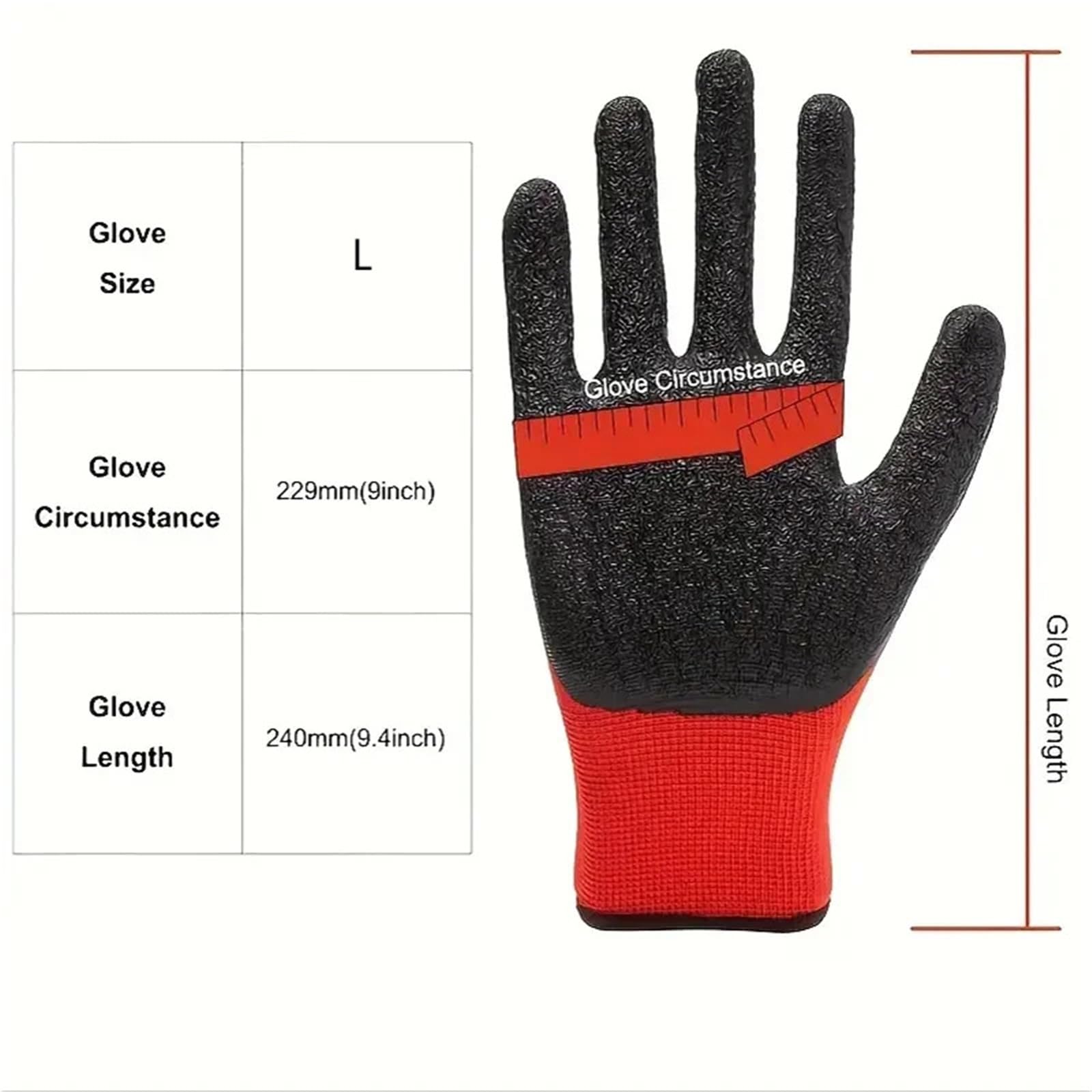 Guanti Da Lavoro Antiscivolo Guanti da lavoro antiscivolo increspati con presa elevata for attività lavorative(20 pairs,L)