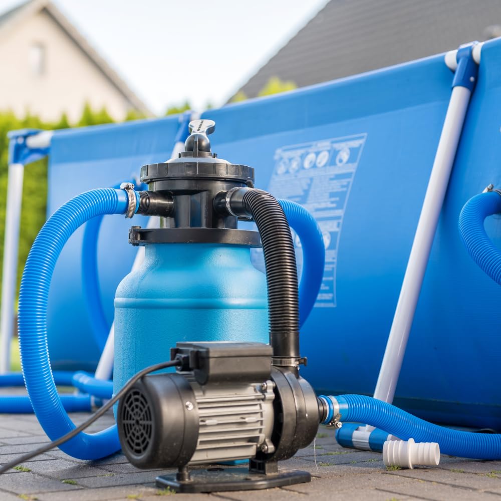 acquaverde | Tubo per Piscina con Manicotti, Galleggiante, Flessibile e Sezionabile, Ideale per Pulizia, Aspirazione, Skimmer e Pompe Filtranti - Blu (12 metri, ø 38 mm)