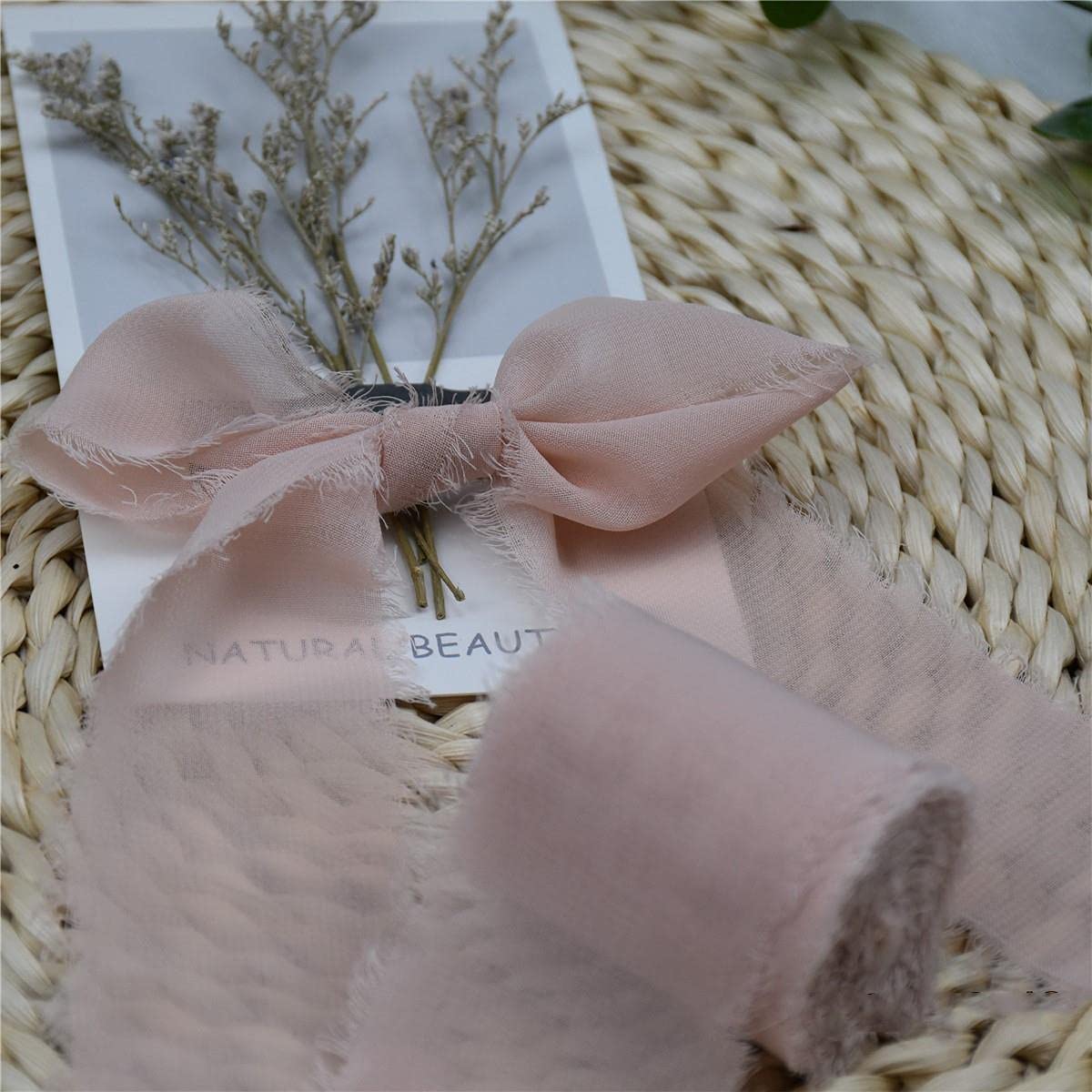 Handgemachte 4 STÜCKE 4 cm x 5,5 m Seidenchiffon Fransenband Ausgefranstes Randband Hochzeitseinladungen Blumenstrauß Geschenkverpackung DekorationFlatlay-Nebel, 4 cm x 5,5 m 4 Stück
