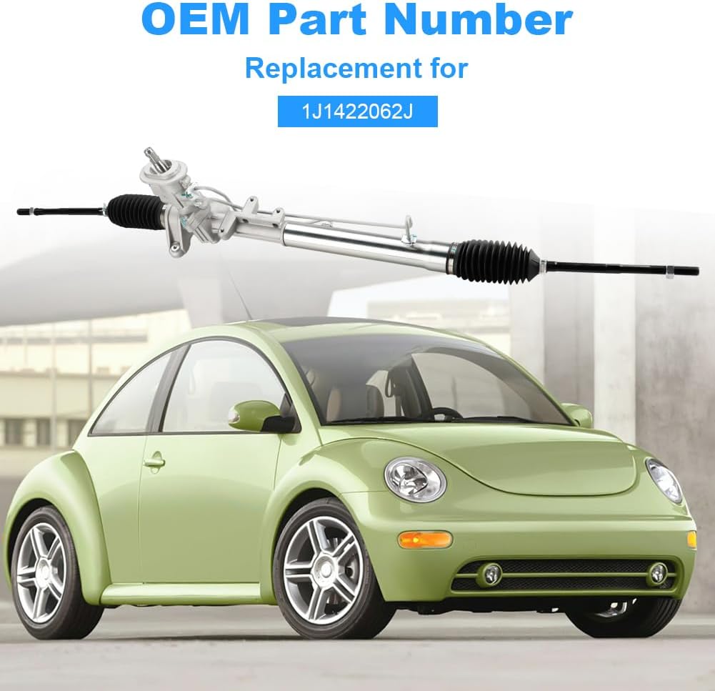 power steering rack and pinion assembly compatible with 1998-2010 volkswagen beetle 2000-2006 golf 2000-2005 jetta replacement for 1j1422062j 1j0422803h 1j0422803b 1j0422804b 1j1422062d