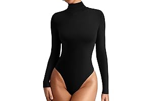Women's Black Turtle Neck Bodysuit