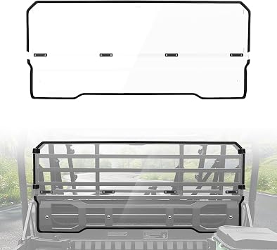 Rear Windshield for Kawasaki Mule Pro FXTDXT 2015-2026 Accessories | Clear Hard Coated Polycarbonate Anti-UV Combined Back Windscreen,Protects Against Debris and Rocks