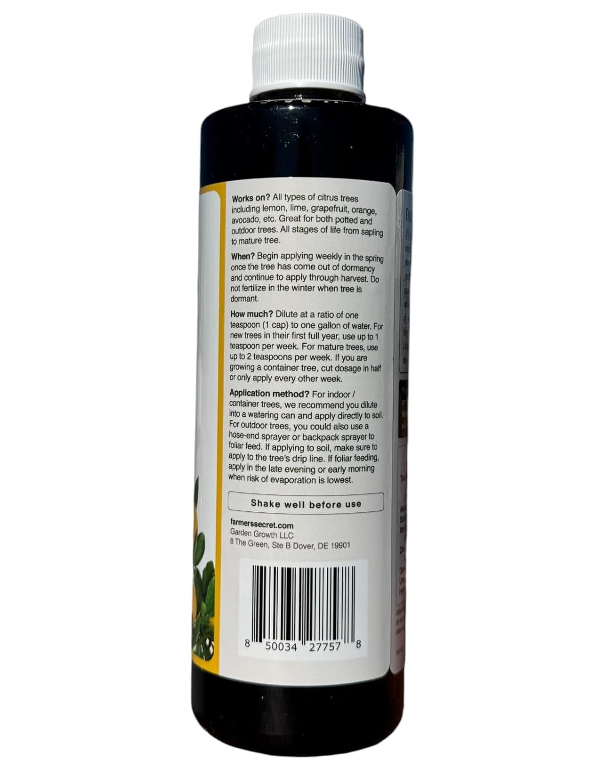 Farmer's Secret Citrus Tree Booster Fertilizer - Super Concentrated - Formulated for All Citrus Trees Including All Types of Lemons, Limes, and Oranges - Outdoor and Indoor / Container Trees (8oz) - Image 2