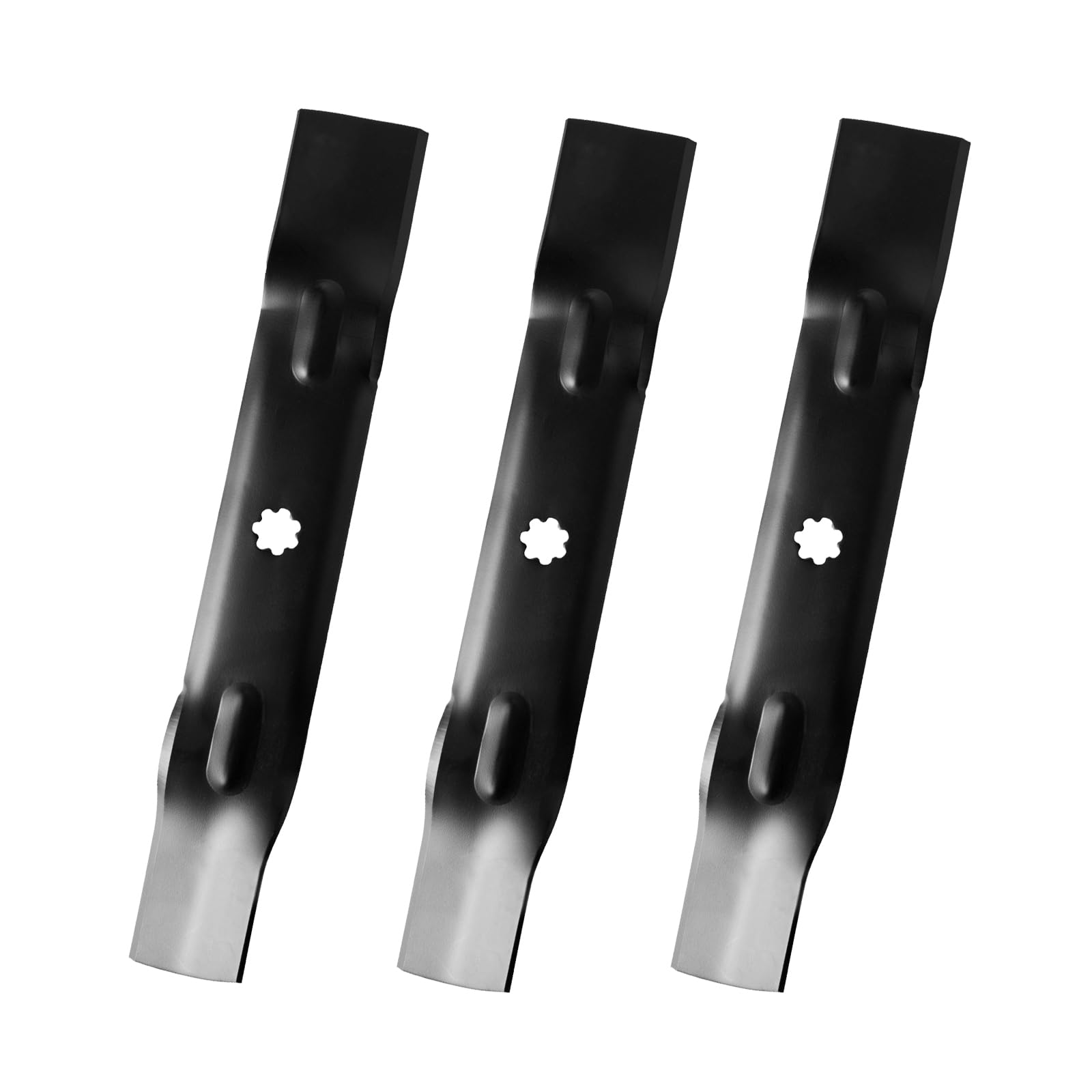 Paquete de 3 cuchillas de repuesto para cortacésped de alta elevación para John Deere GY20852 GX21784 AM141035 AM137757, se adapta a LA140 LA145 LA165 D140 para cortacésped de cubierta de 48