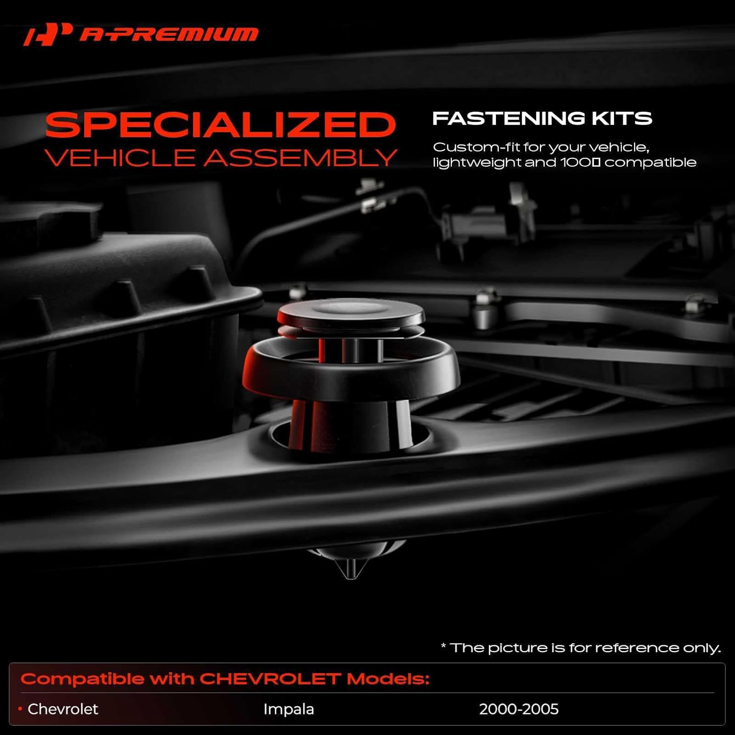 A-Premium 270 PCS 23 Sizes Car Retainer Clips Kit Compatible with Chevrolet Impala 2000-2005 Bumper Fender Door Weatherstrip Auto Push Pin Plastic Rivet Fastener Replacement Set, w/Removal Tool