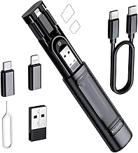 McDodo Set di Adattatori USB C 60 W, Multi 6 in 1 con Custodia, Lightning/Micro/TF e Slot per Schede SIM per Cavi da Viaggio