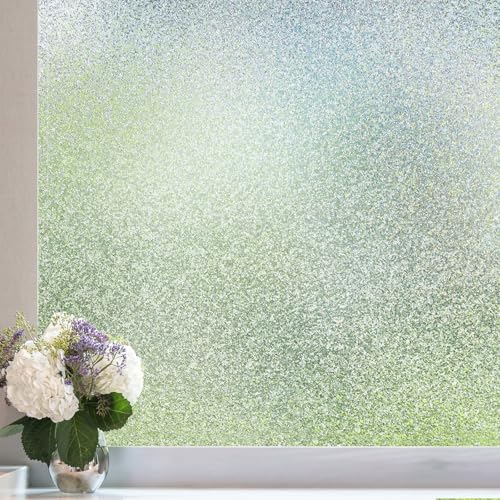 Coavas frosted window privacy film, 35.4 x 78.7 in, silver