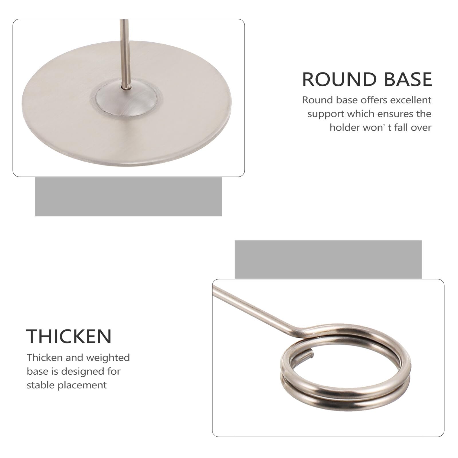 Housoutil 5 Pièces Lot de Porte-Cartes de Table Acier Inoxydable Épais Support Stable pour Numéros de Table Menus Cartes de Commande pour Mariage Anniversaire et Fêtes