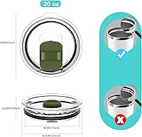 Vista 39 de Tapa con popote para vaso de 30 onzas, tapas de repuesto compatibles con YETI Rambler de 30 onzas, vaso con popote de 35 onzas, sin BPA e