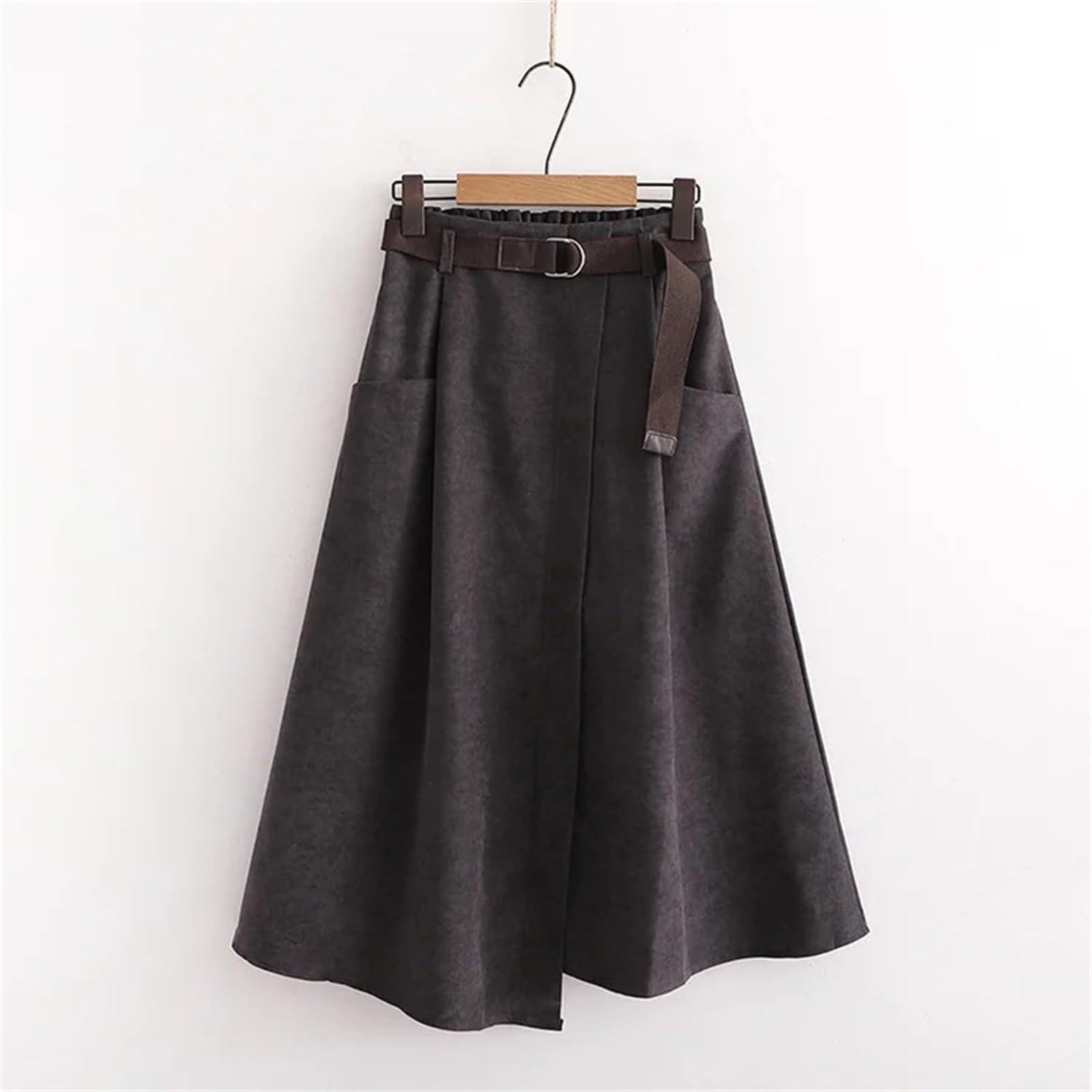 Donne Estate Moda Tinta unita Vita Alta Casual A-Line Mid-Polpaccio Irregolare Gonne Femminile