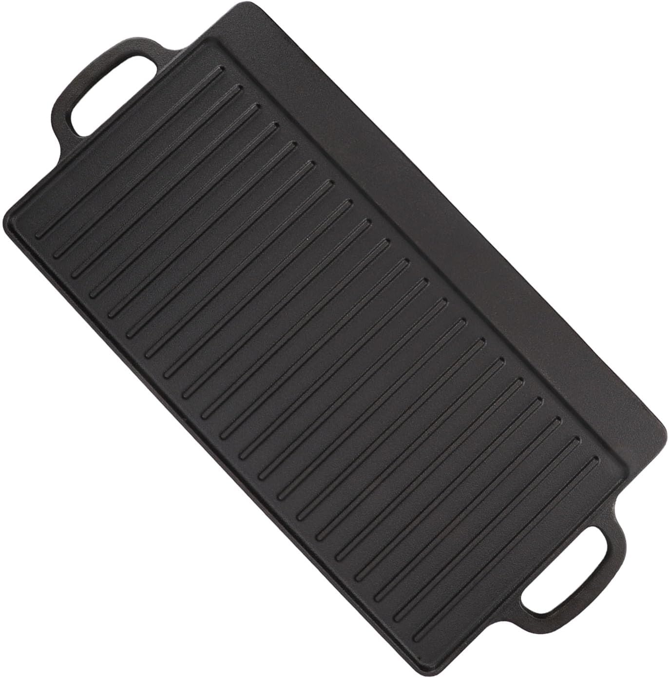 Reversible Grill Griddle, Double Sided Iron Fast Even Heating Grill Plate Skillet for Outdoor Camping Gas Stove Induction Cooker (L 25cm / 9.8in)