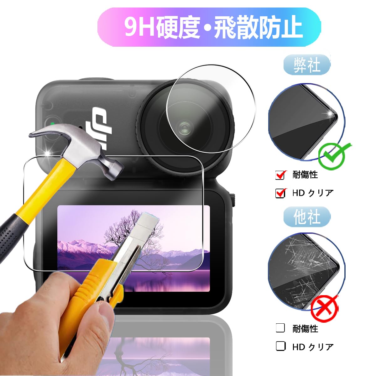 Amazon | 【2+2枚セット】対応 DJI Osmo Nano ガラスフィルム 2枚 + 