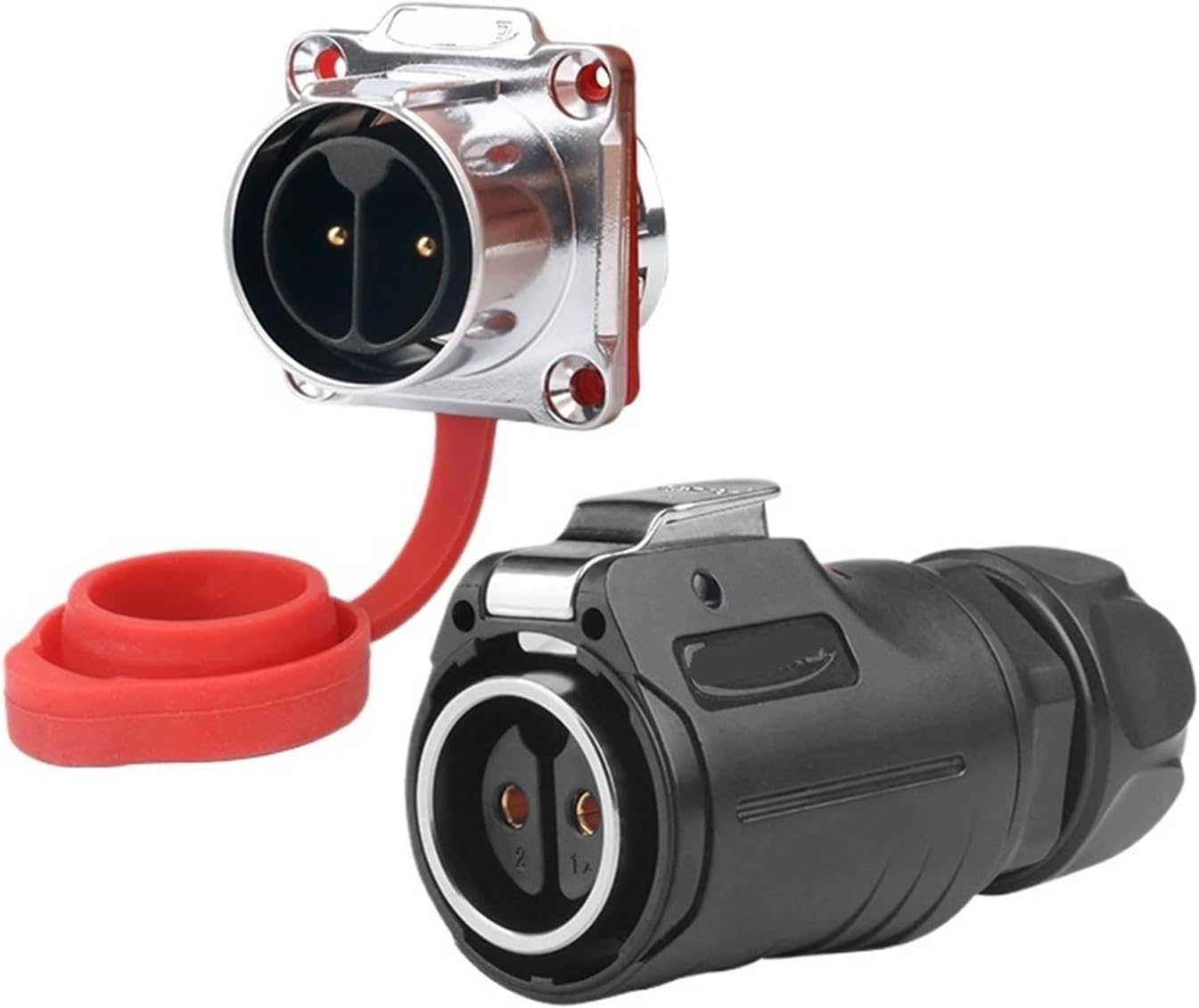 Locking wire type welding-free 2-core LP24 wire and cable fast power connector industrial waterproof aviation and socket(Male plug)