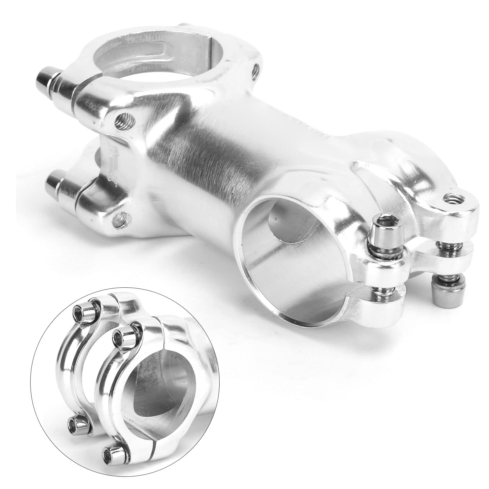 Yctze Attacco Manubrio Bici Attacco Manubrio Senza Filettatura Argento Aluminiumoy 31,8 Mm Attacco Manubrio Bici Argento Aluminiumoyycle Attacco Manubrio per Bici da Strada