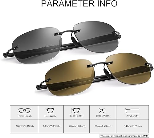 Miniatura 3 de YIMI 2 pares de lentes de lectura bifocales con luz azul, protección UV400, lentes de sol deportivos de doble uso para hombres y mujeres