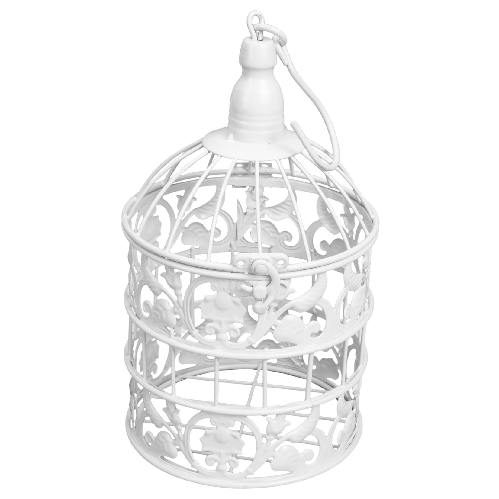 SOLUSTRE Gabbia per Uccelli Decorativa in Ferro Bianco, Ornamento Delicato e Chic per Matrimonio, come Centrotavola o Decorazione da Scrivania