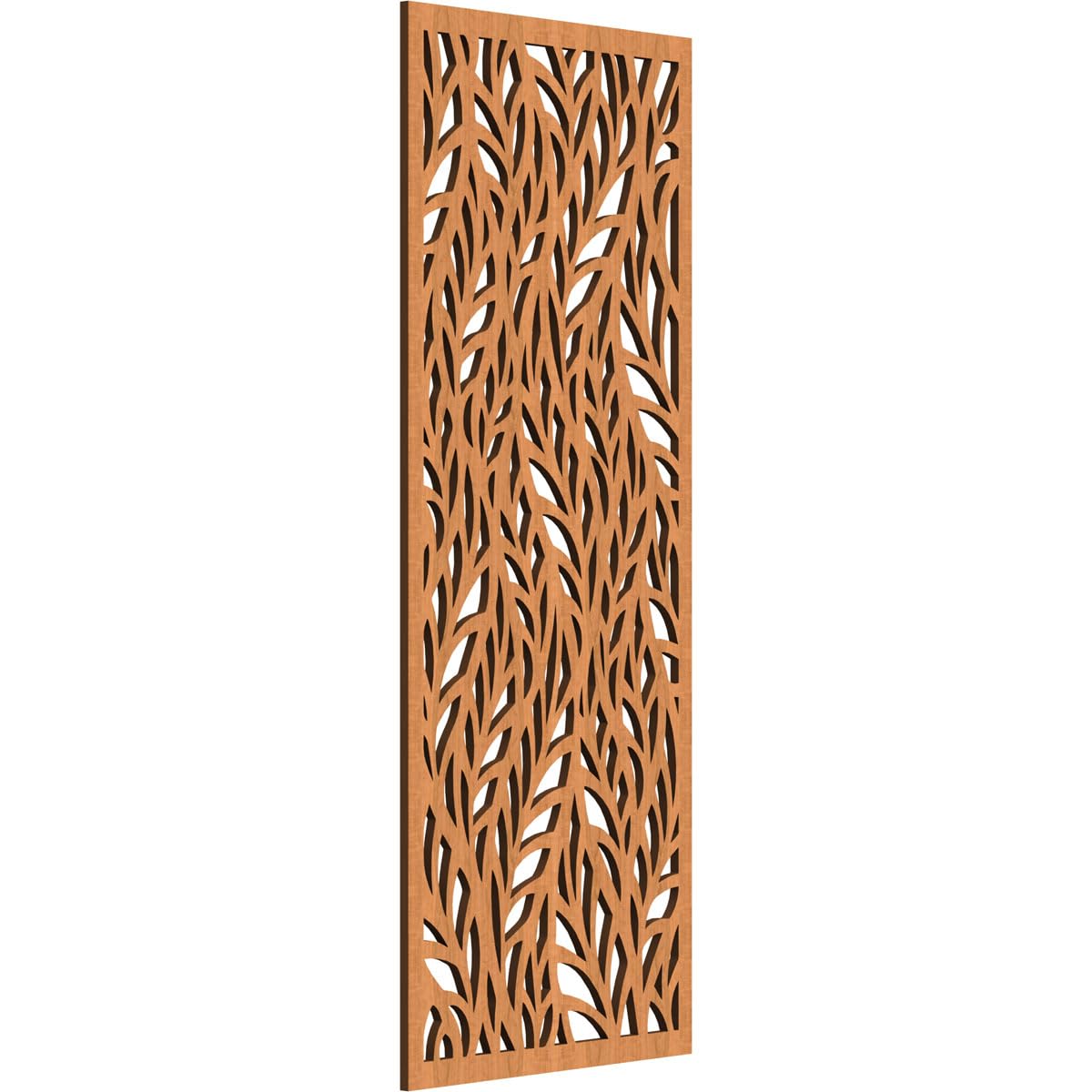 13 3/8"W x 34 3/8"H x 3/8"T Ortonville Decorative Fretwork Wood Wall Panels, Cherry