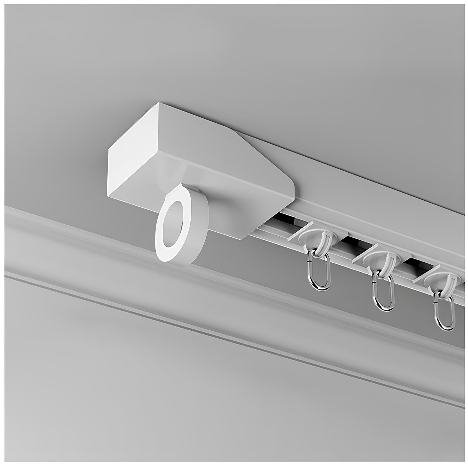 Tringle à rideaux adhésive de 1 à 6 m, sans perçage, pour plafond/murs, facile à installer, tringle à rideaux pour cloisons de séparation, 250 cm (2 x 125 cm), solution sans outils