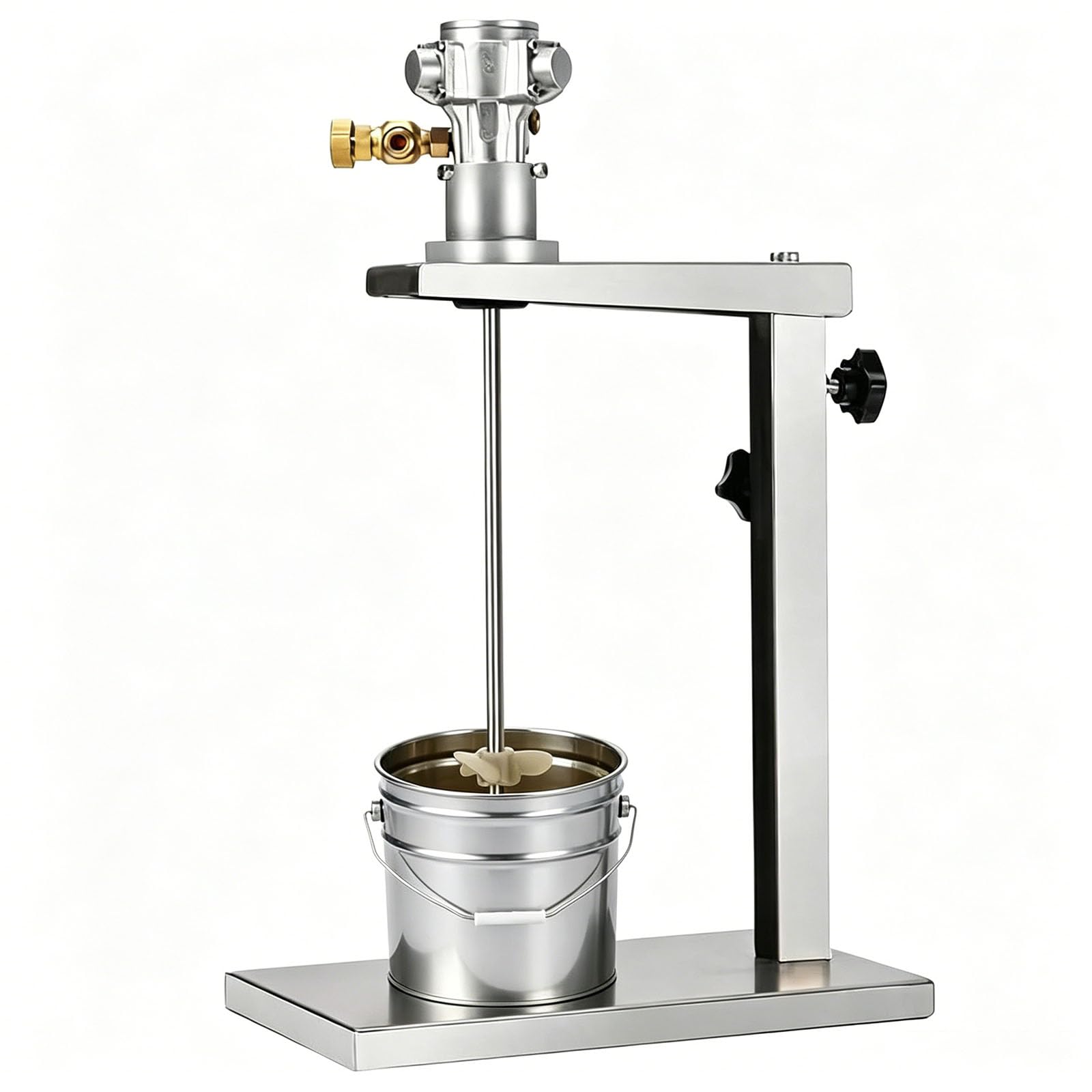 JOSBY Mezcladora Neumática De 1 Galón, con Soporte De Elevación Manual, Válvula De Velocidad Variable Continua, Cuerpo De Aleación De Aluminio Y Varilla Mezcladora De Acero Inoxidable