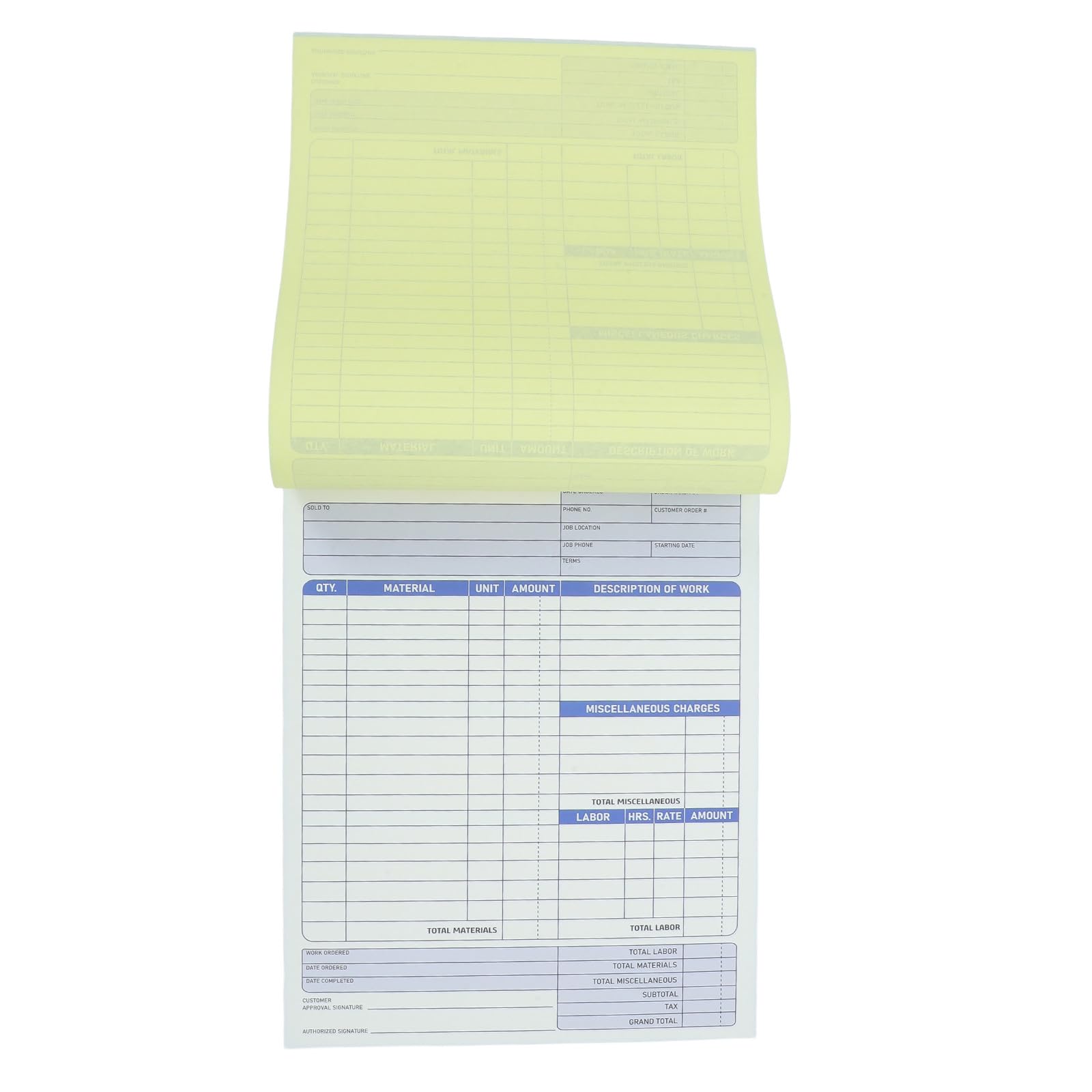 Talonario de facturas multiparte para evitar roturas de papel al separar 8