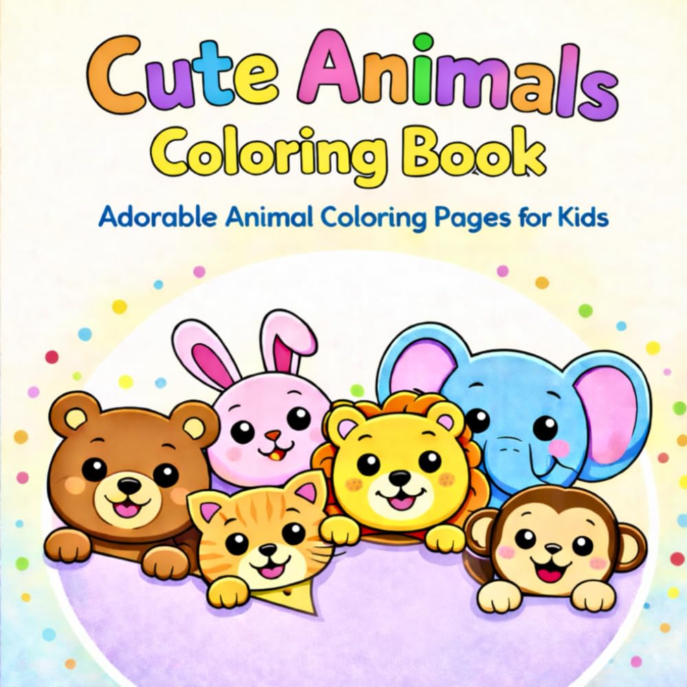 Cute Animals Coloring Book: Adorable Animal Coloring Pages for Kids