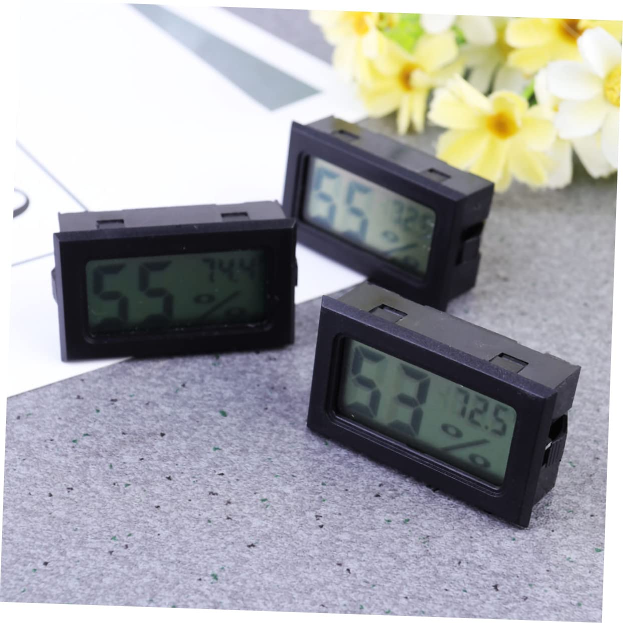 DOITOOL 9piezas Medidor De Temperatura y Humedad Digital Mini Inalámbrico Sensor Práctico Para Interiores y Exteriores Pantalla y Clara Bajo Consumo Energético Alta Precisión y