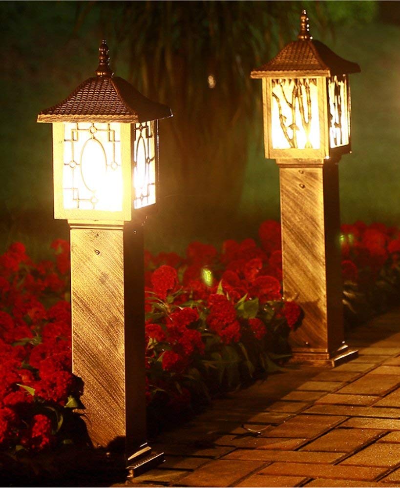 Inteligentna lampa ogrodowa LED na zewnątrz, aluminiowa, akrylowa, E27, słupek oświetleniowy, lampa ogrodowa, lampa uliczna, odporna na warunki atmosferyczne i wodę,80cm