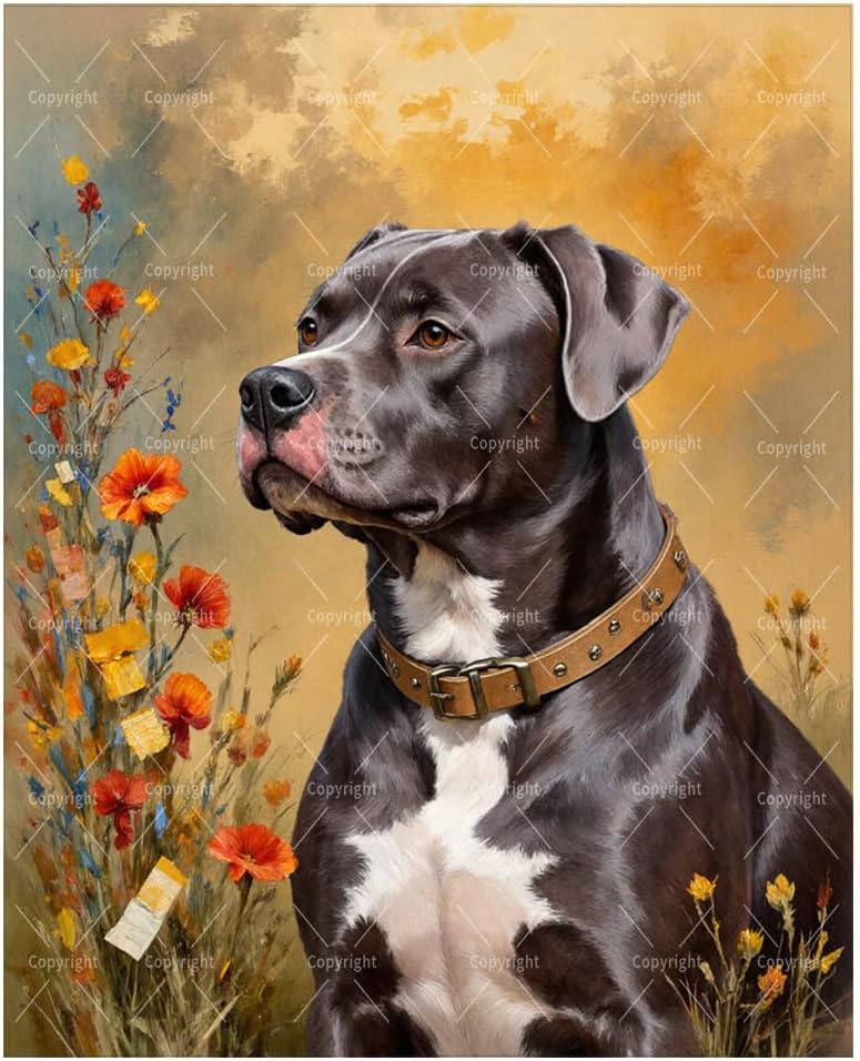 Sceorixa Dog Paint By Numbers Kit for Adults - DIY Black Lab in Wheat Painting On Canvas 16X20In, Acrylic Paint Set, Suitable for Beginners, Wall Art Decor Art for Home Decoration Or Gifts, Unframed