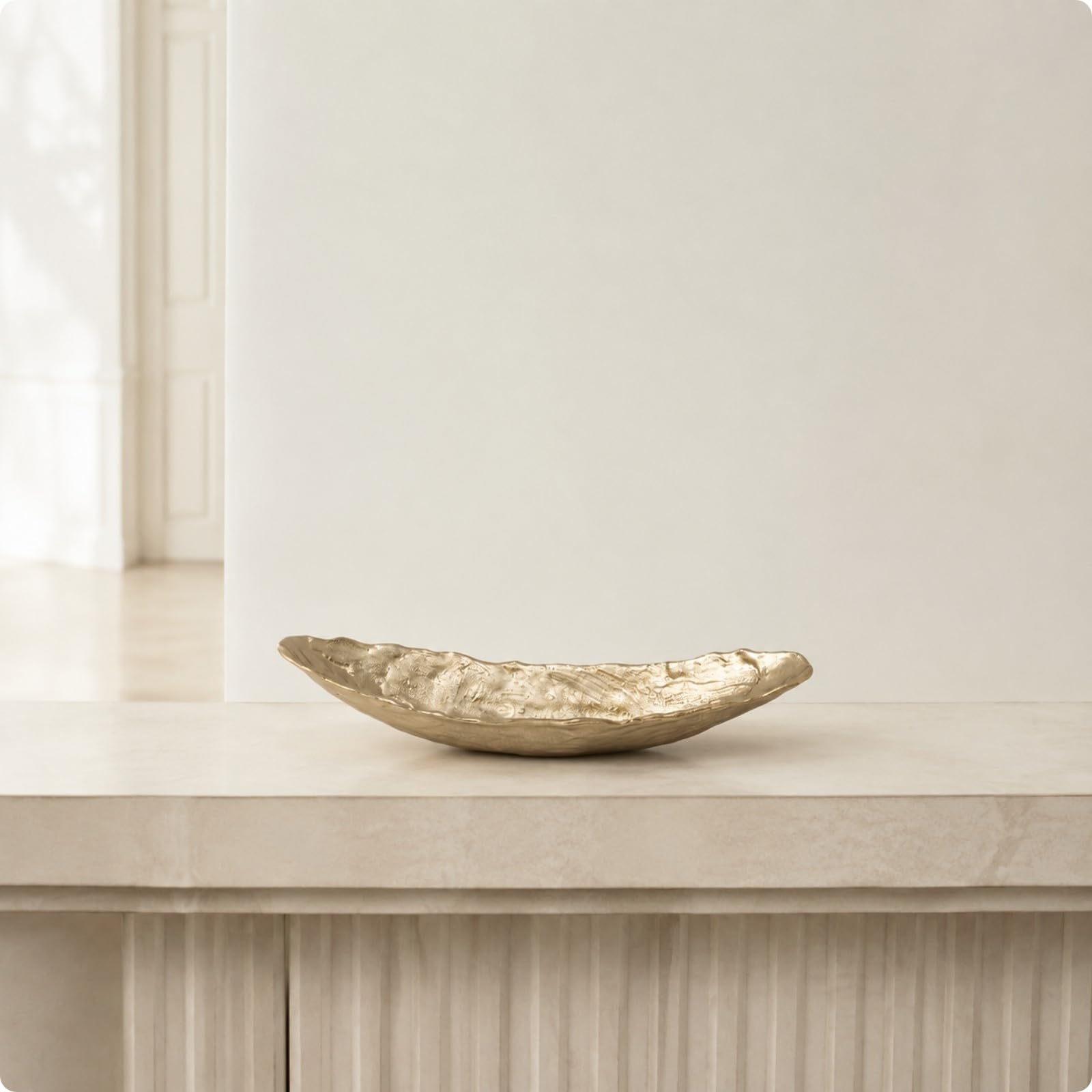 MagiDeal Banja en Forma Hoja Brillante Brillante, Banja con perficie Texturizada, para Comedor, Consola, Estantería, S